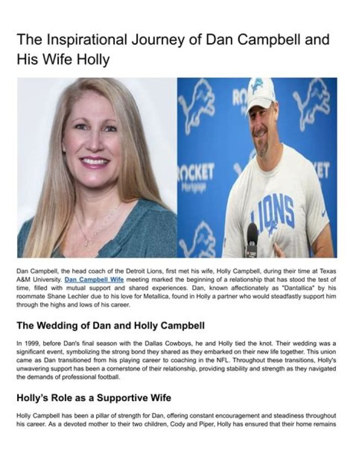 Dan and Holly Campbell: Distinguishing the Names Behind the Headlines