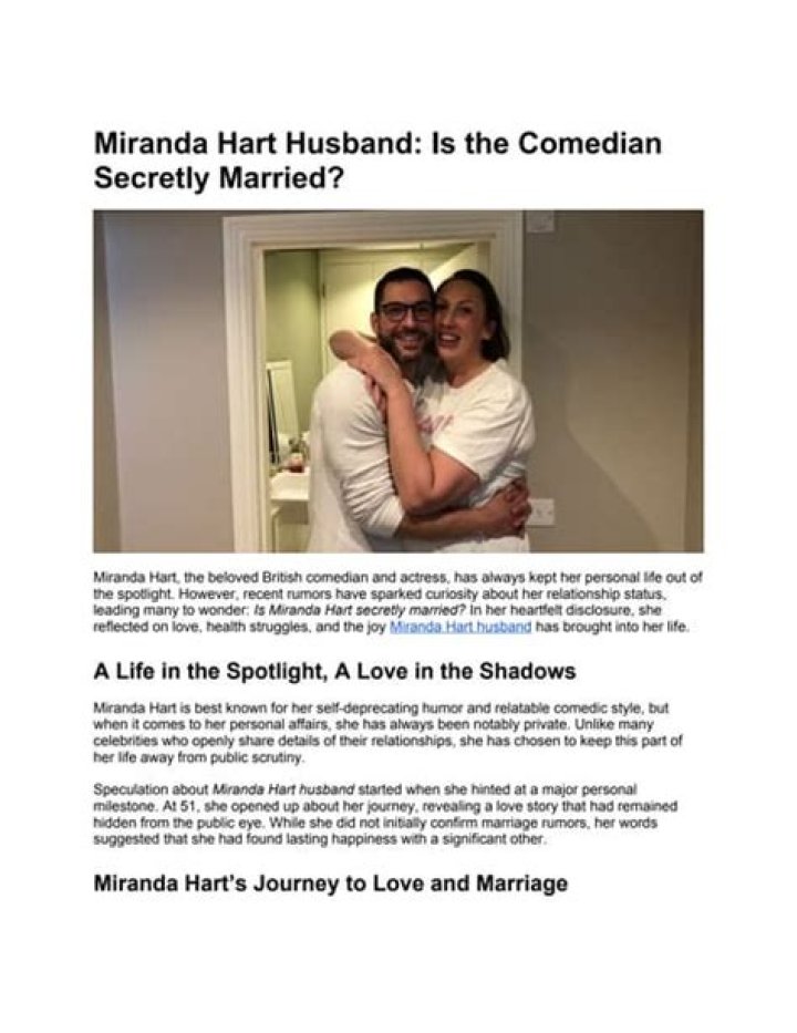 Miranda Hart Married: The Joyful News That Delighted Everyone