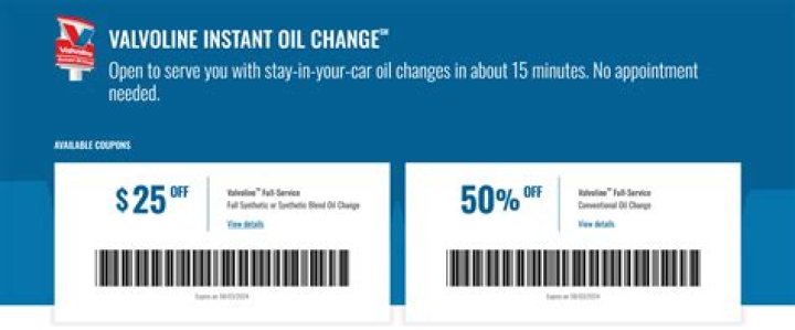 Valvoline Oil Change Coupon 50 Percent Off: Your Guide to Big Savings